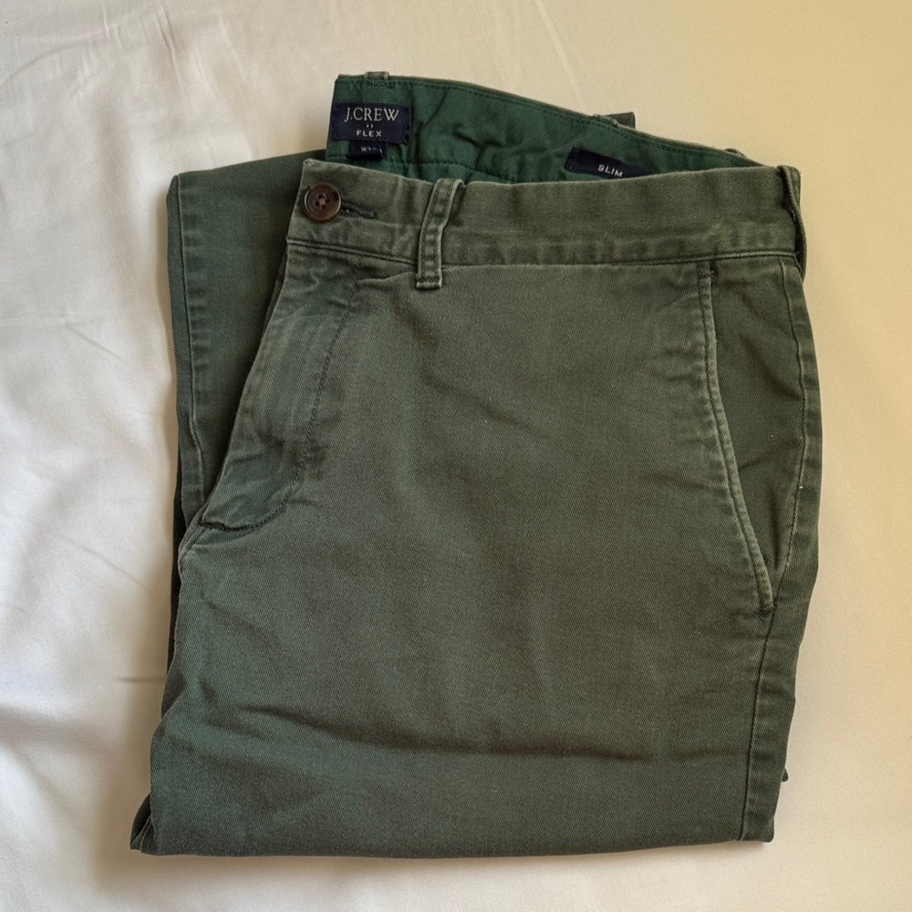 J. Crew Men's Forest Green Chinos